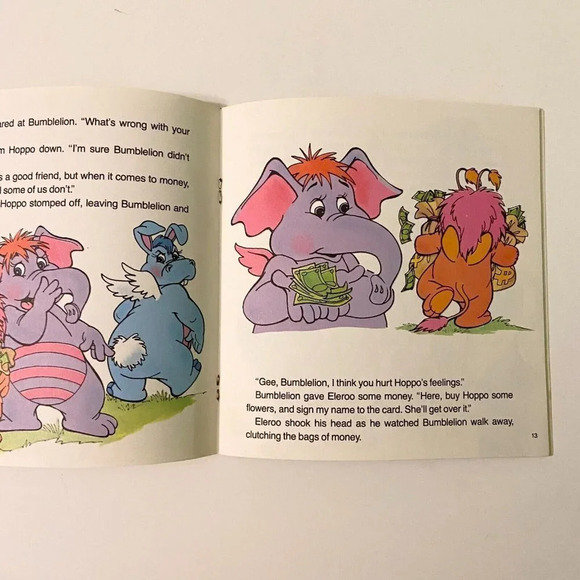Vintage 1985 Disneys Wuzzles Bumblelions Funny Money Read  Along Book Only - Picture 12 of 15